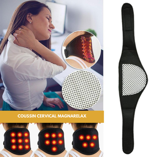 "MagnaRelax" – Coussin Cervical Auto-Chauffant à Thérapie Magnétique